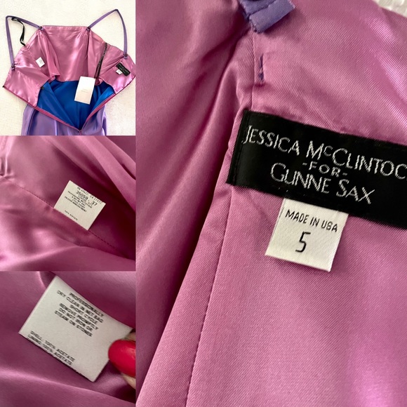 Gunne Sax Iridescent maxi dress slip party dress Lavender rhinestone Y2K - Picture 7 of 16